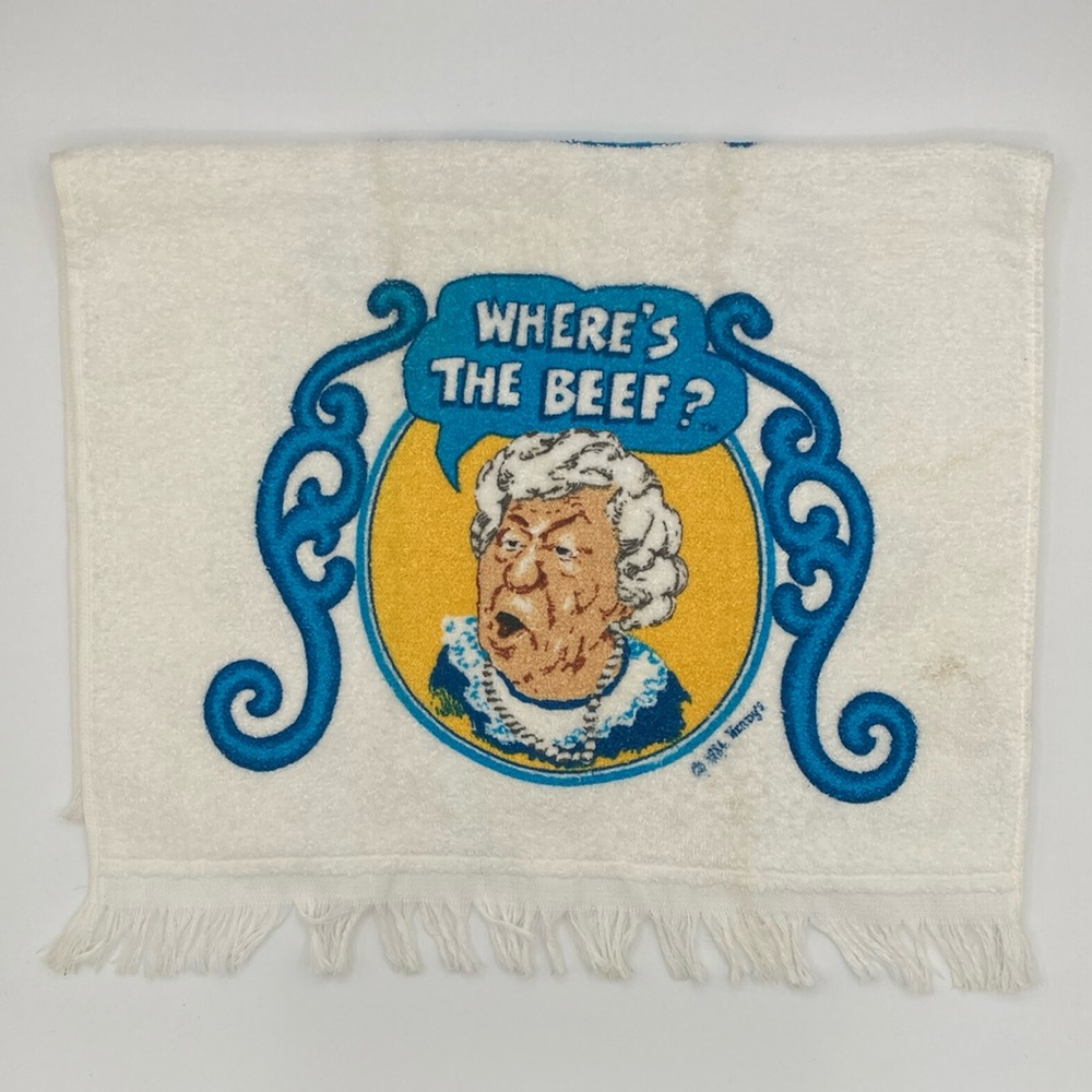 Vintage 1984 WENDY'S "Where's the Beef?" Hand Towel